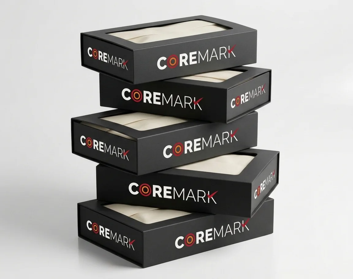 Printed retail boxes stacked