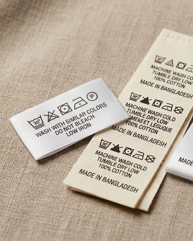 Printed care and content labels