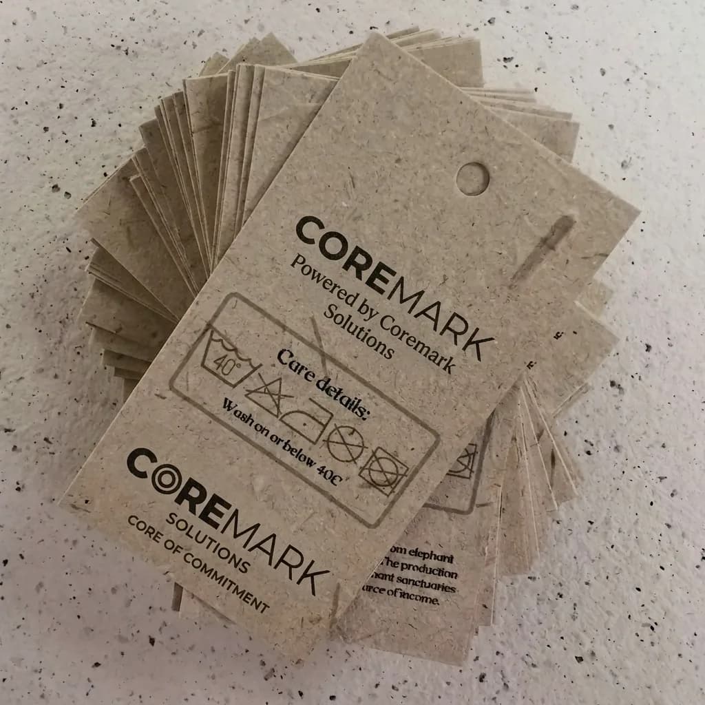 Seed-paper hang tags fanned out